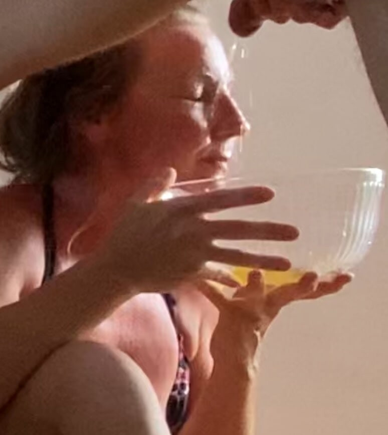 She enjoys drinking urine from bowl #11