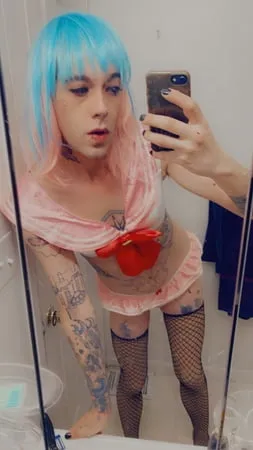 cute pink cosplay girl         