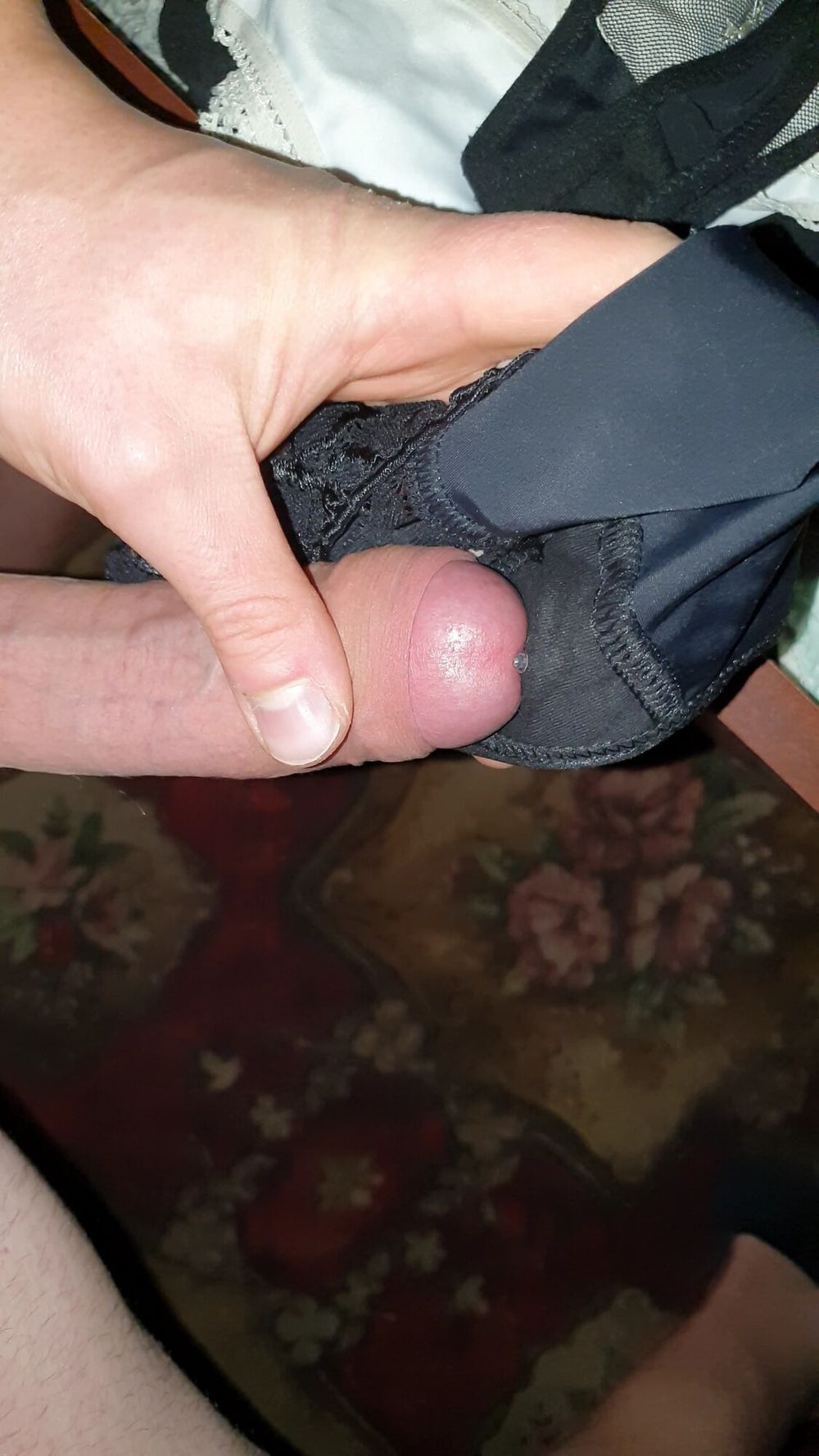 53 yo mother panties marked by my cock #14