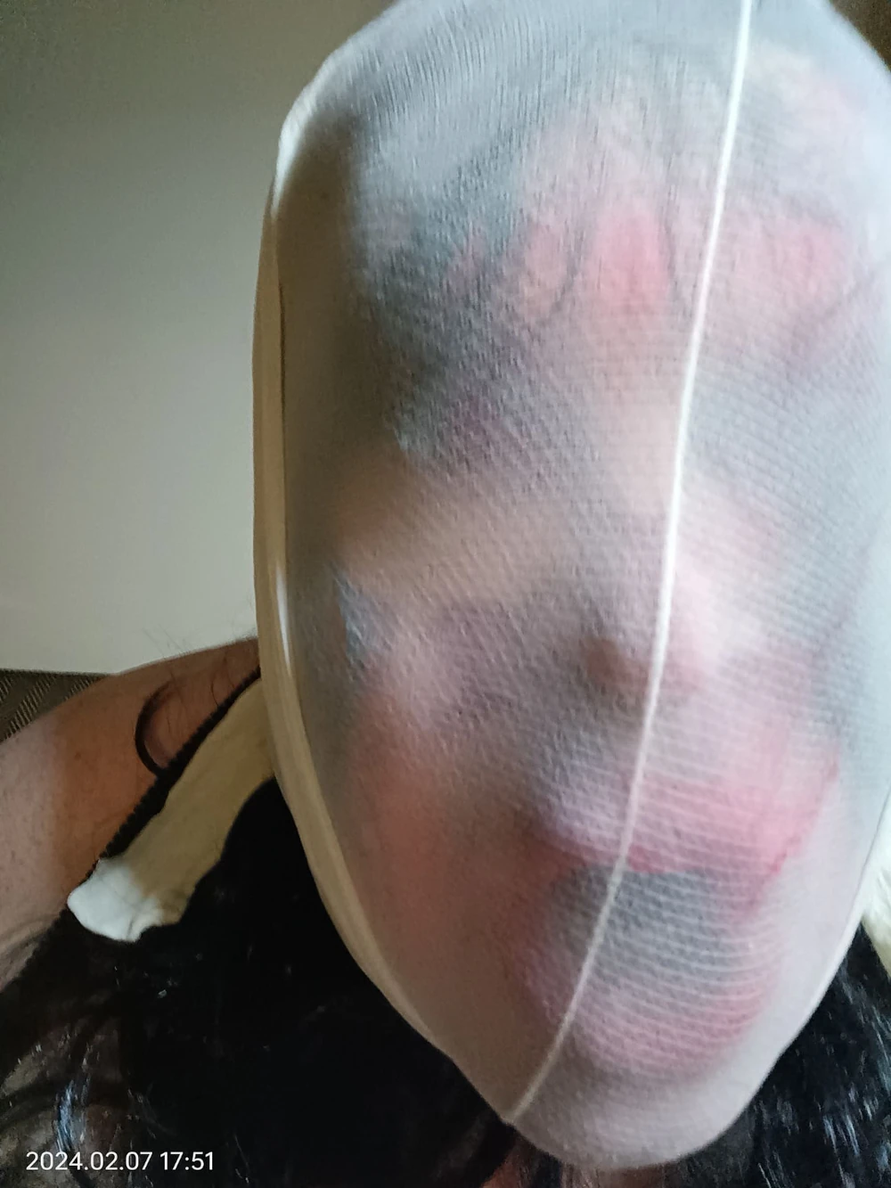 Tranny in nylon hood #3