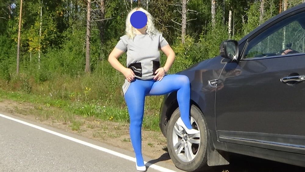 my ass in black pantyhose in nature #12