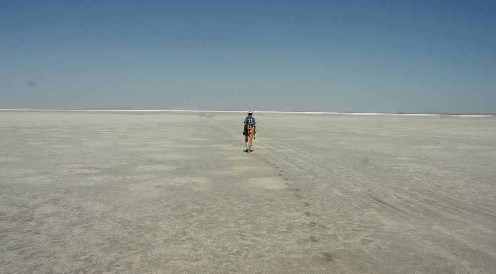 Lying on the salt lake Elton