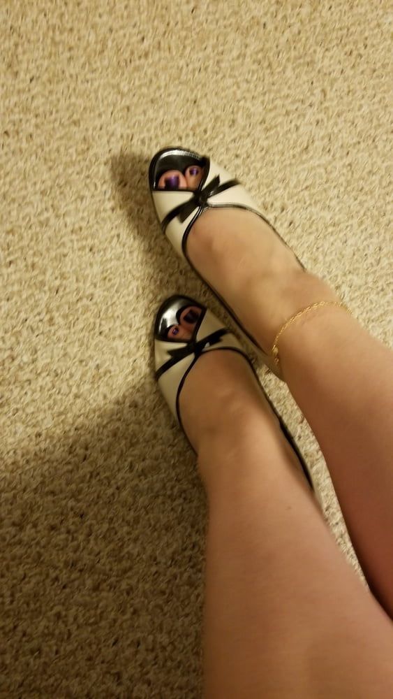 Playing in my shoe closet pretty feet heels flats milf  wife #19