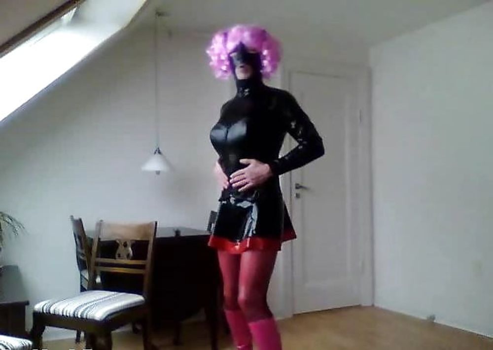 Latex and leather crossdresser #22