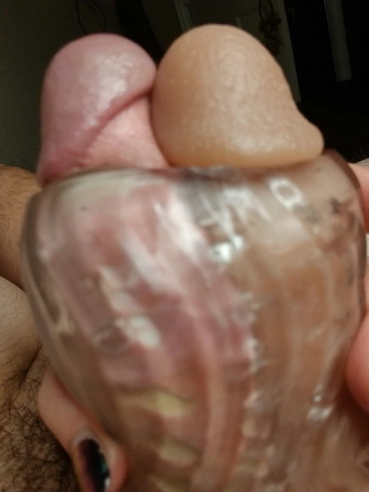 Using my favorite dildo to double penetrate a cock sleeve! #5