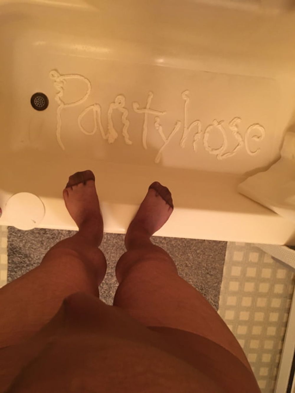 Jet Brown Pantyhose and Bath Tub #7