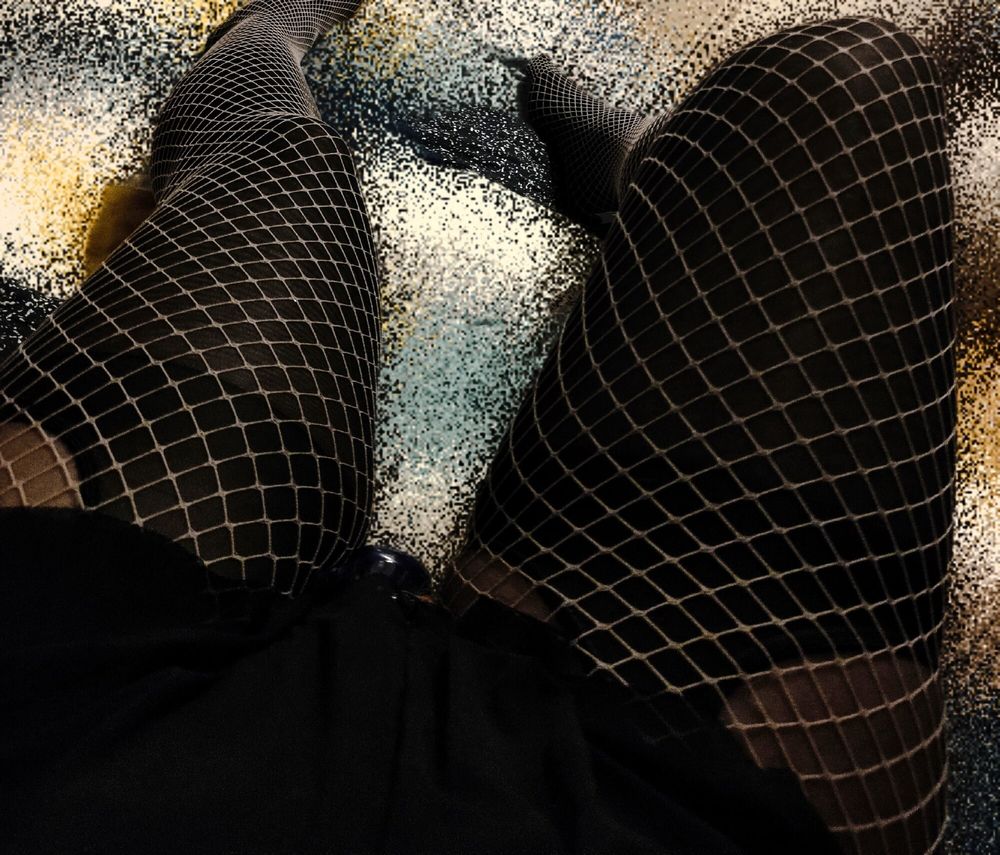 Black tights with mesh #12