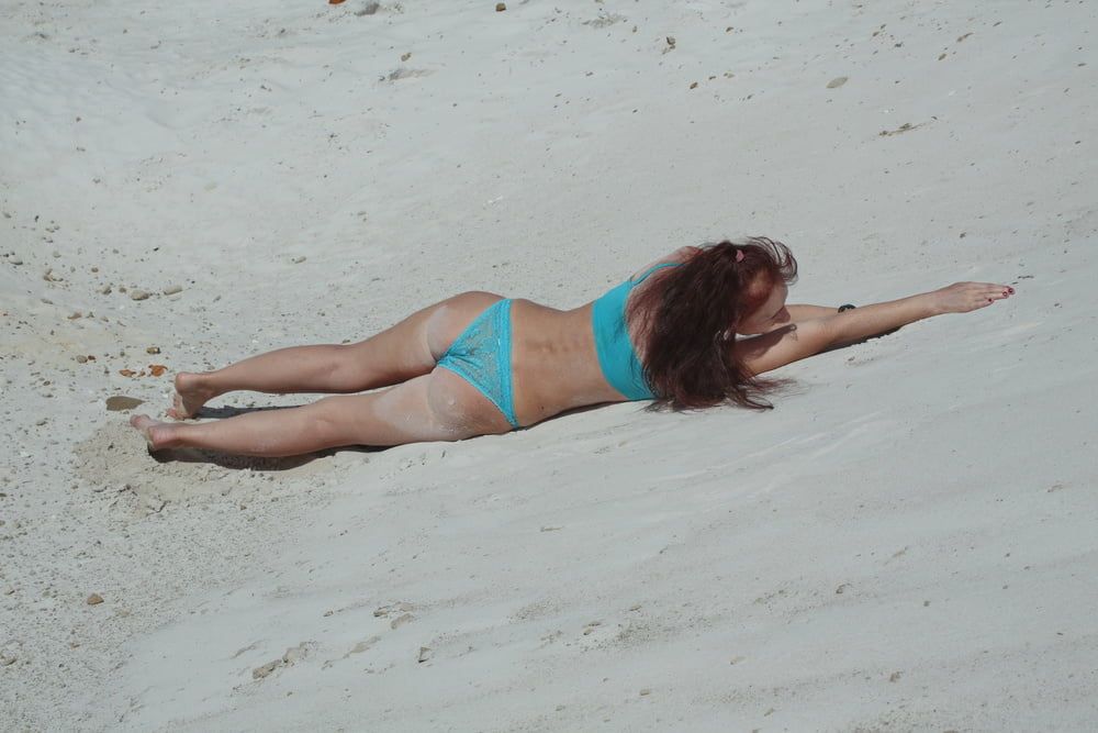 On White Sand in turquos bikini #32