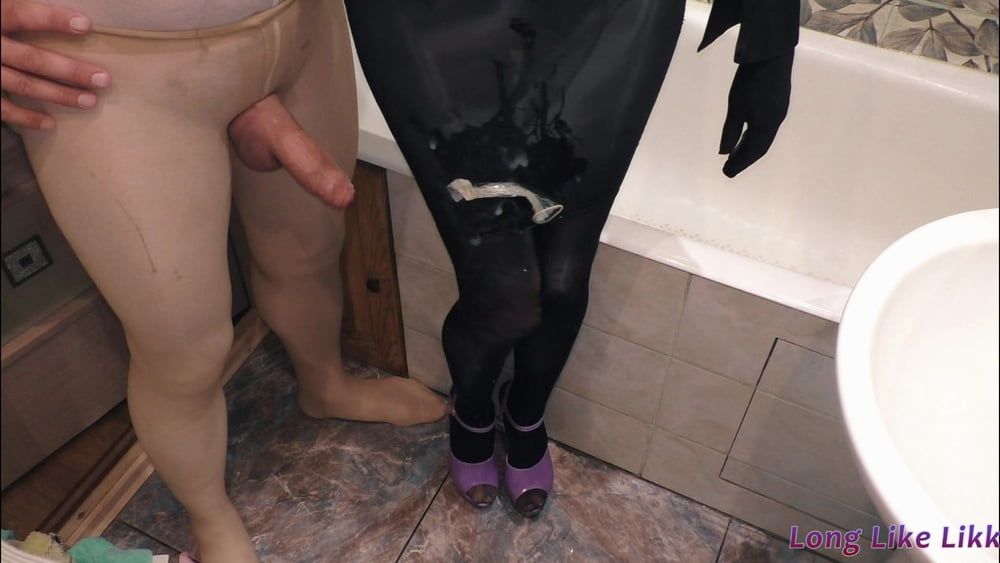 Mega cumshot on black skirt  #52