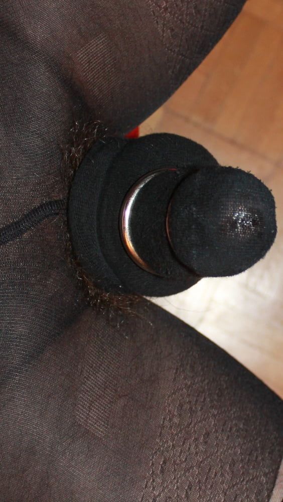 My cock in sock and nylon stockings #9