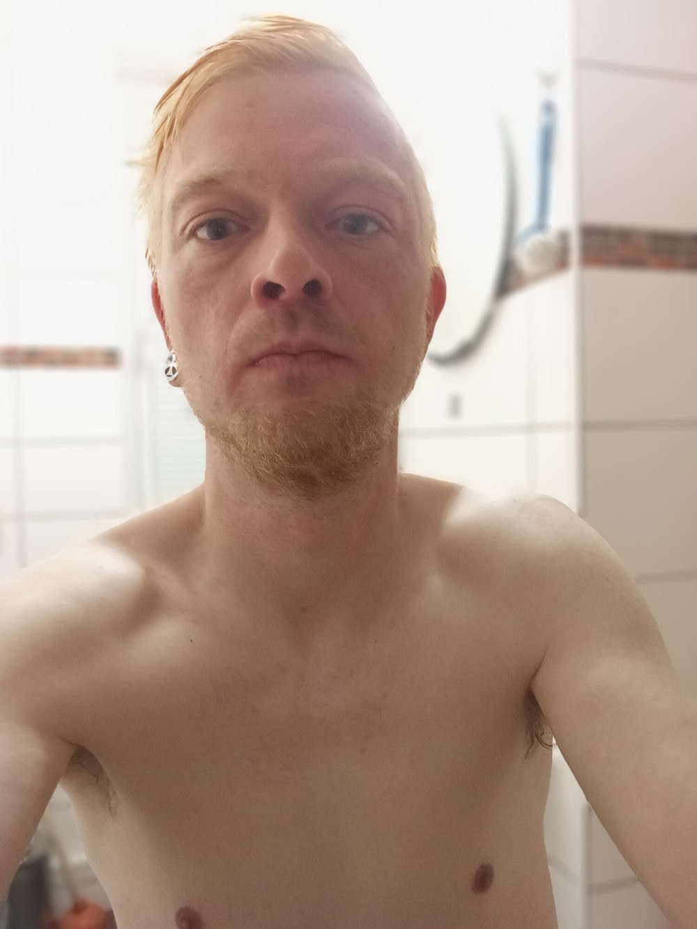 Naked with big and great cock in the bathroom #3