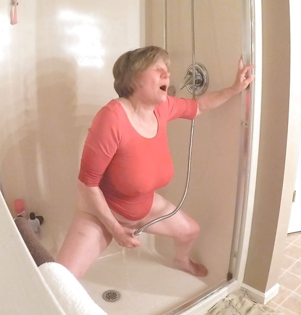 GILF masturbates in wet t-shirt #35