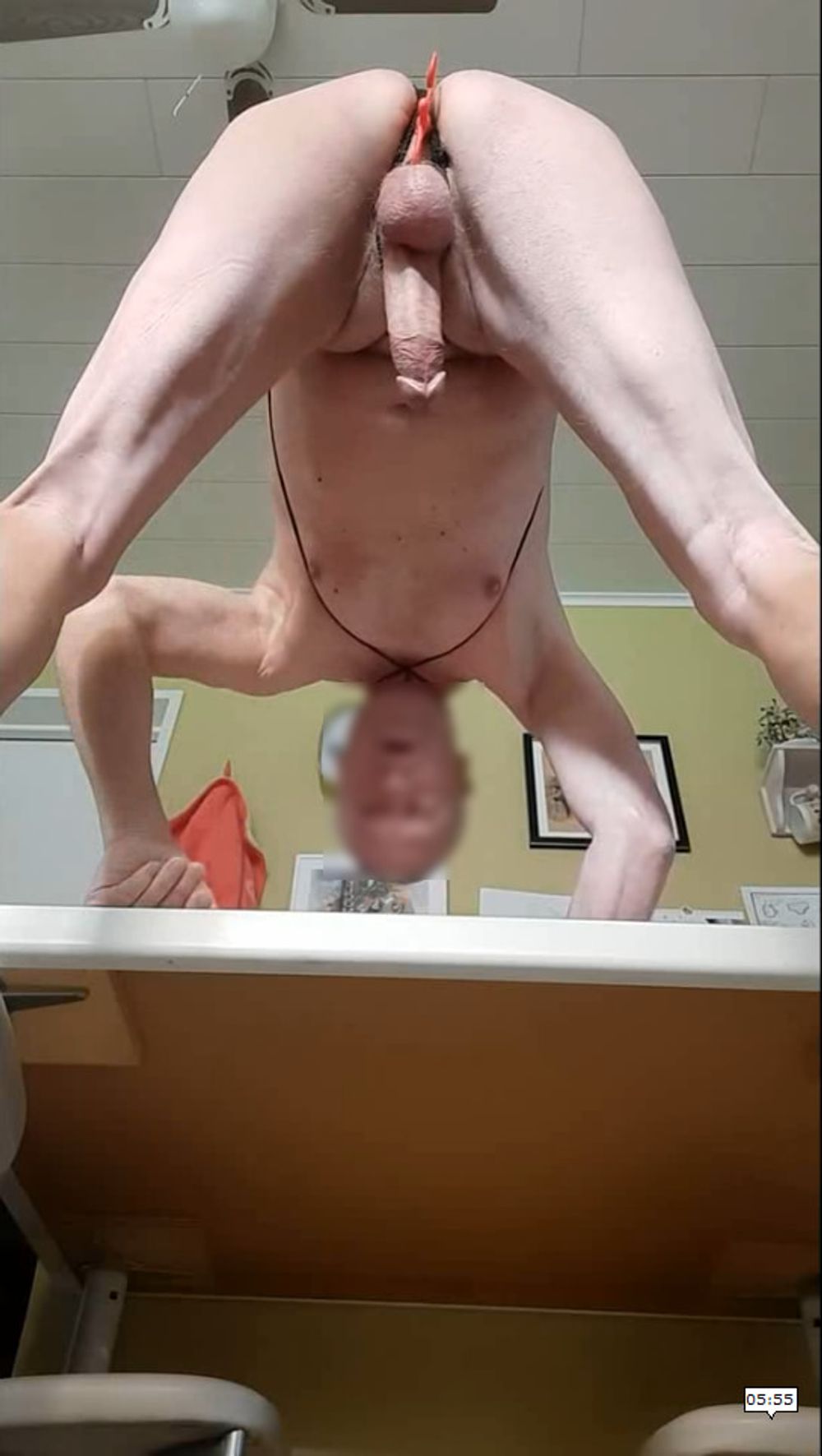 exhibitionist jerking on the kitchen table fucking his ass #23