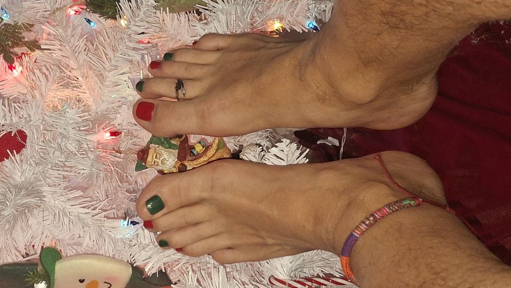 My cute toes next to the Christmas tree #13