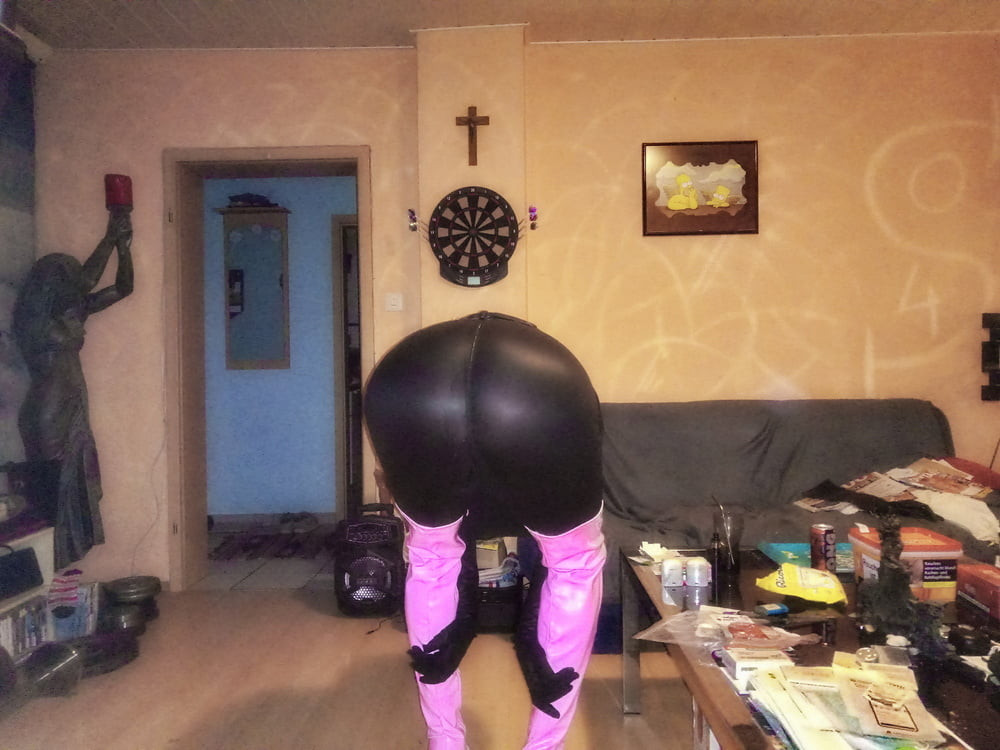 Overknee Boots Pink Latex Stiefel Fetish High Heels Tits Hot #6