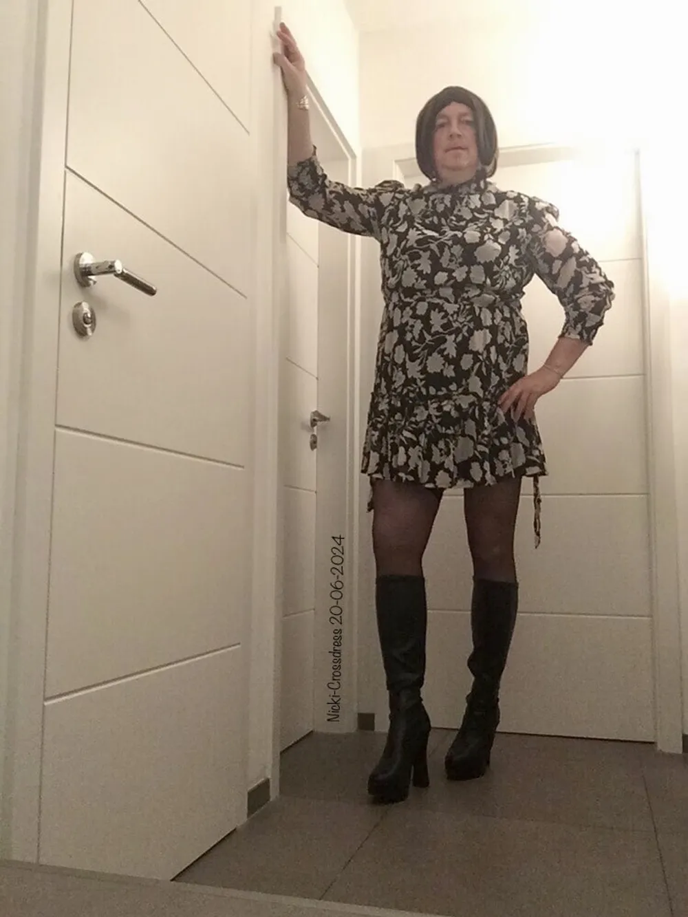 Nicki-Crossdress Dress - Stockings - Boots #2