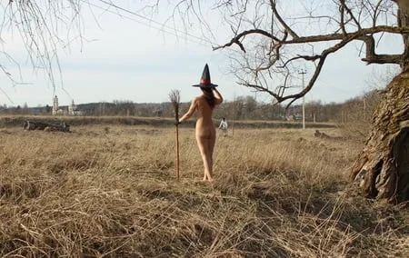 nude witch on nature         