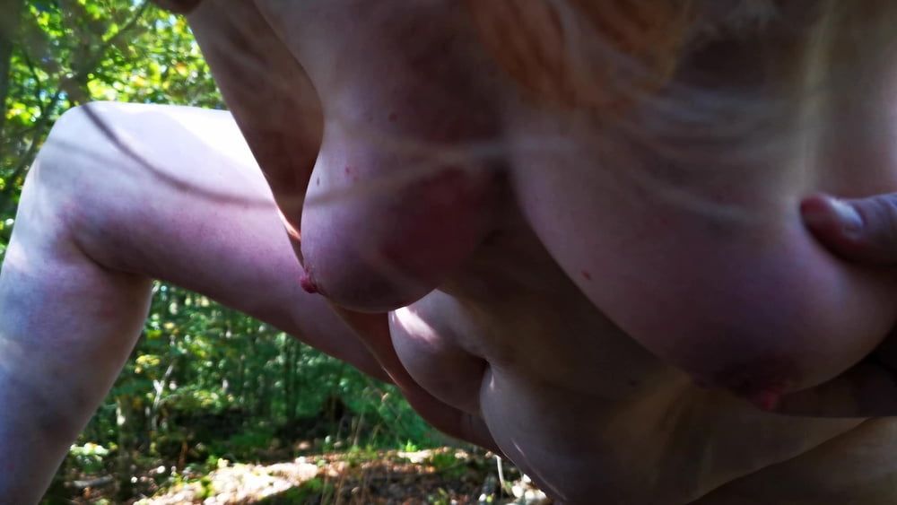 Real naked masturbation  in woods #47