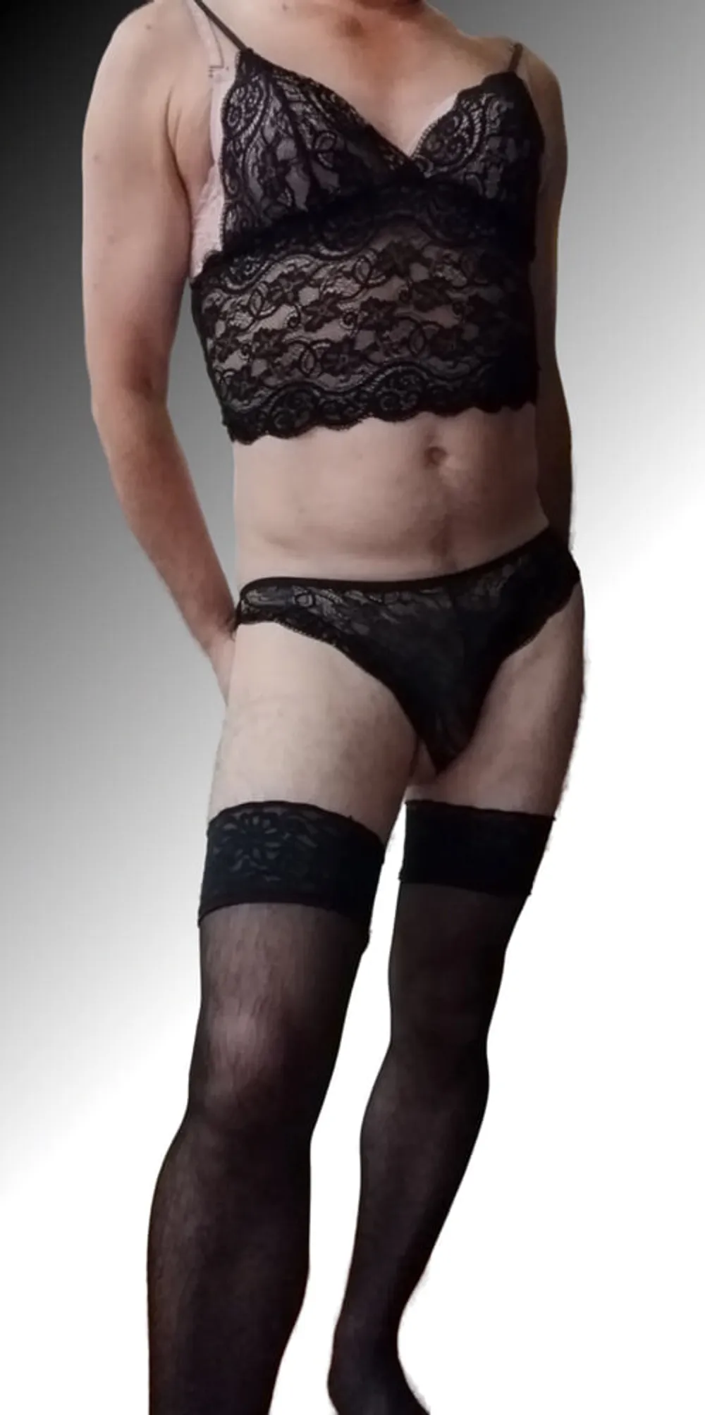 sexy black underwear with stockings #2