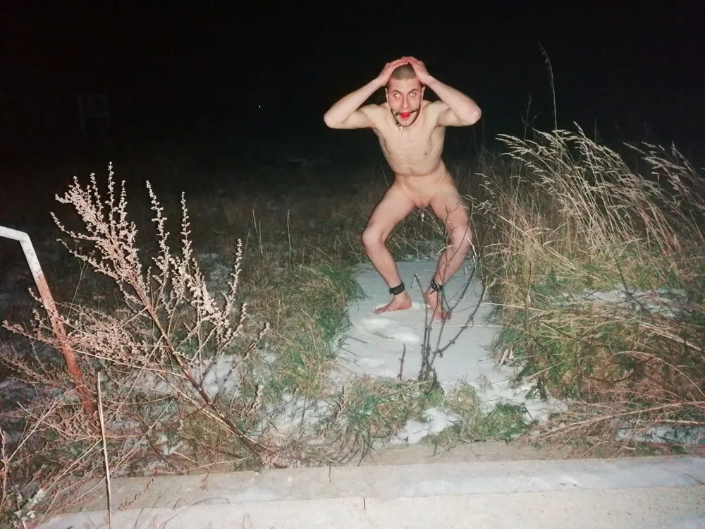 Young GAY slave in abandoned place 2 #2