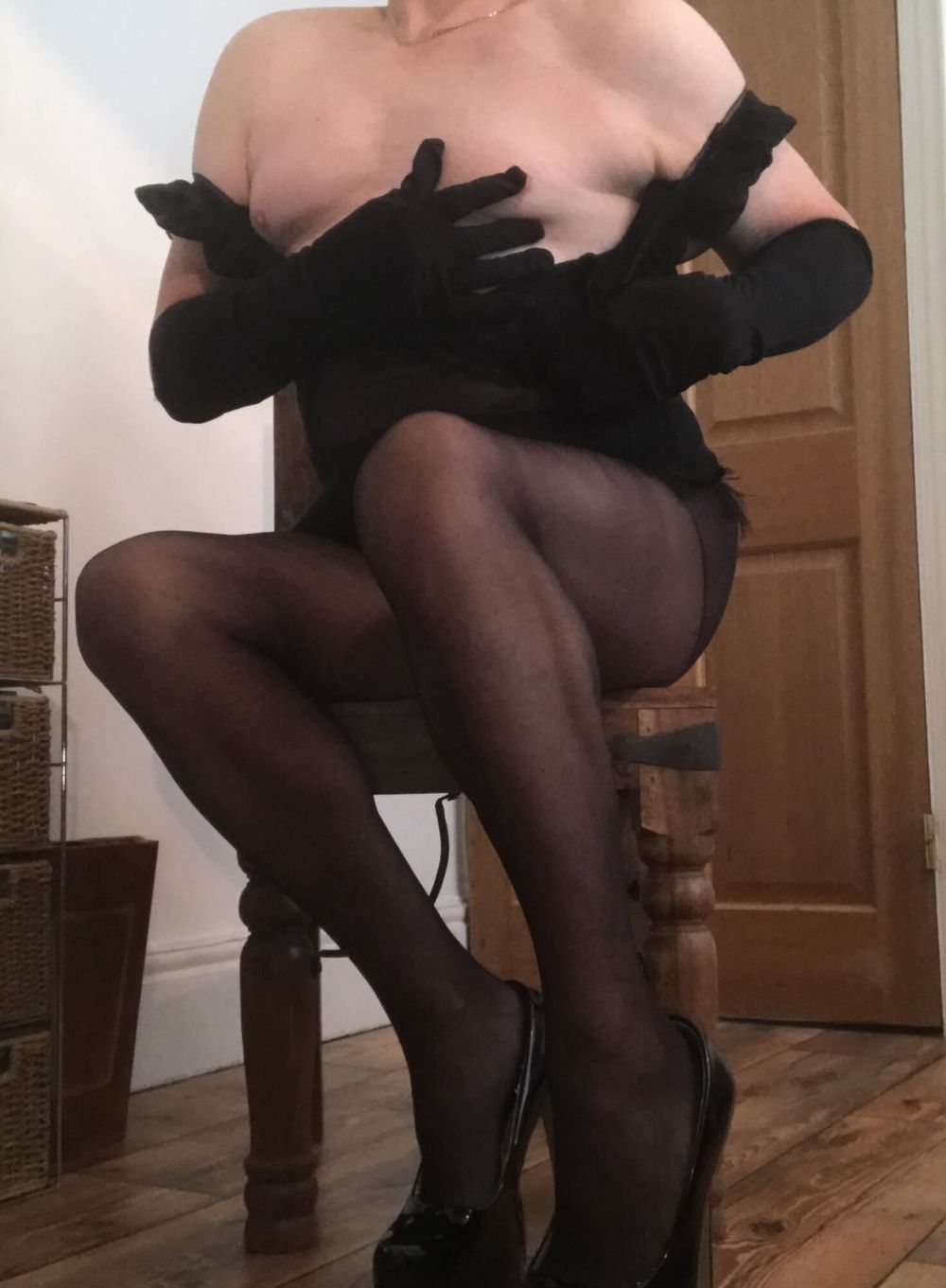 sexy slut in sheer black tights (3) #5