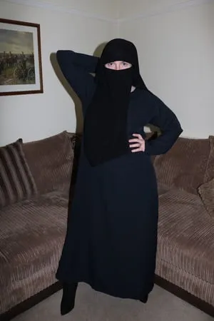 wife in burqa niqab stockings and suspenders         