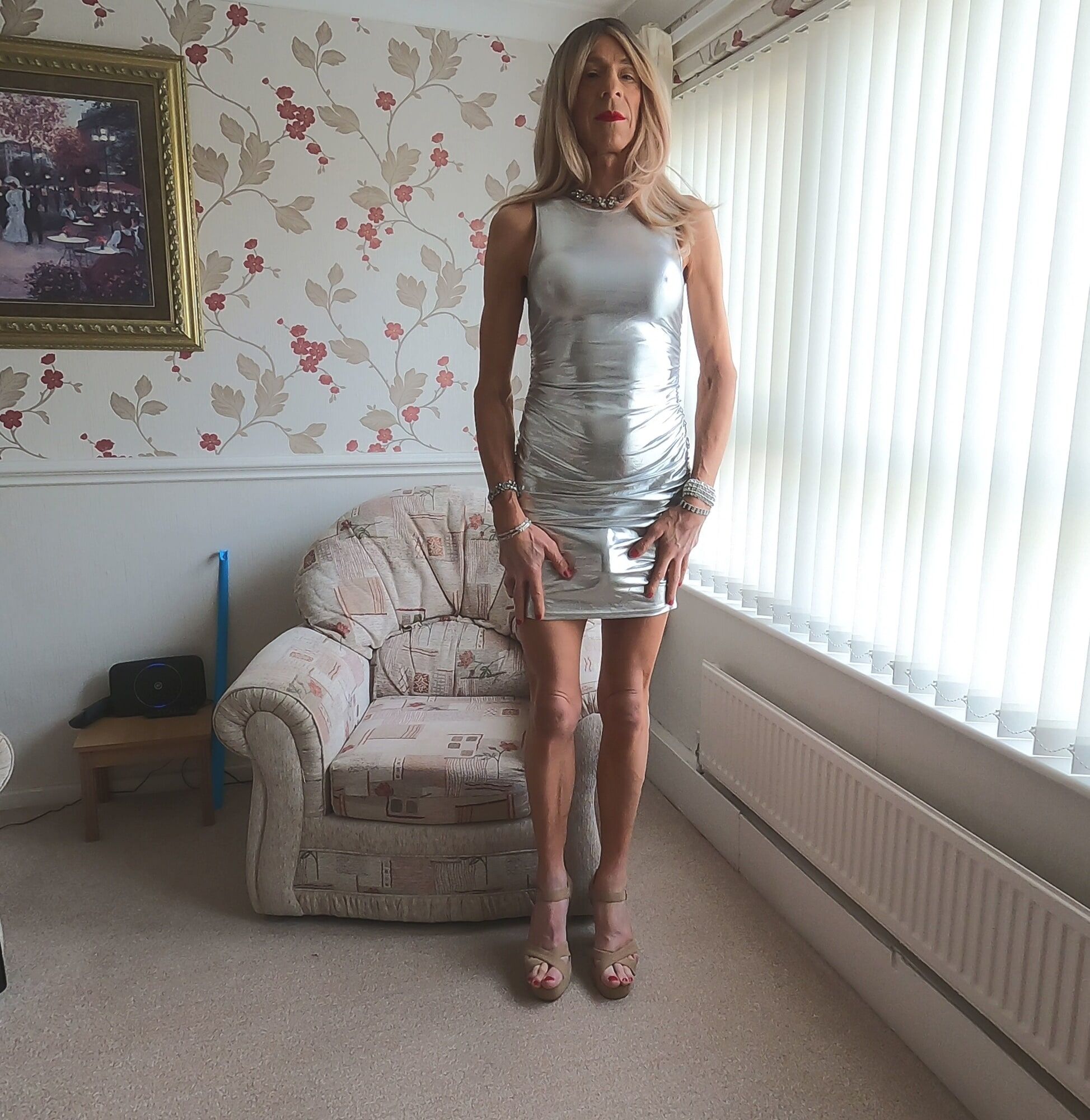132 Alessia Travestita - Silver Party Dress #10