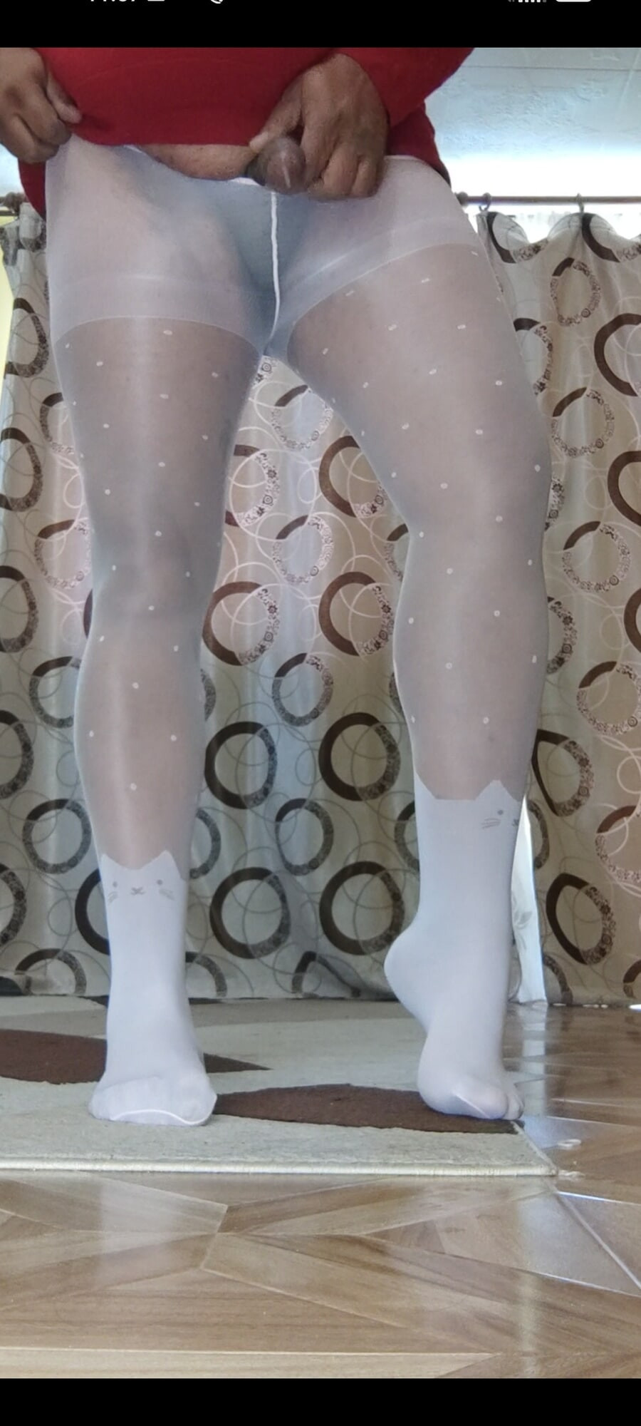 White pantyhose for teen #36