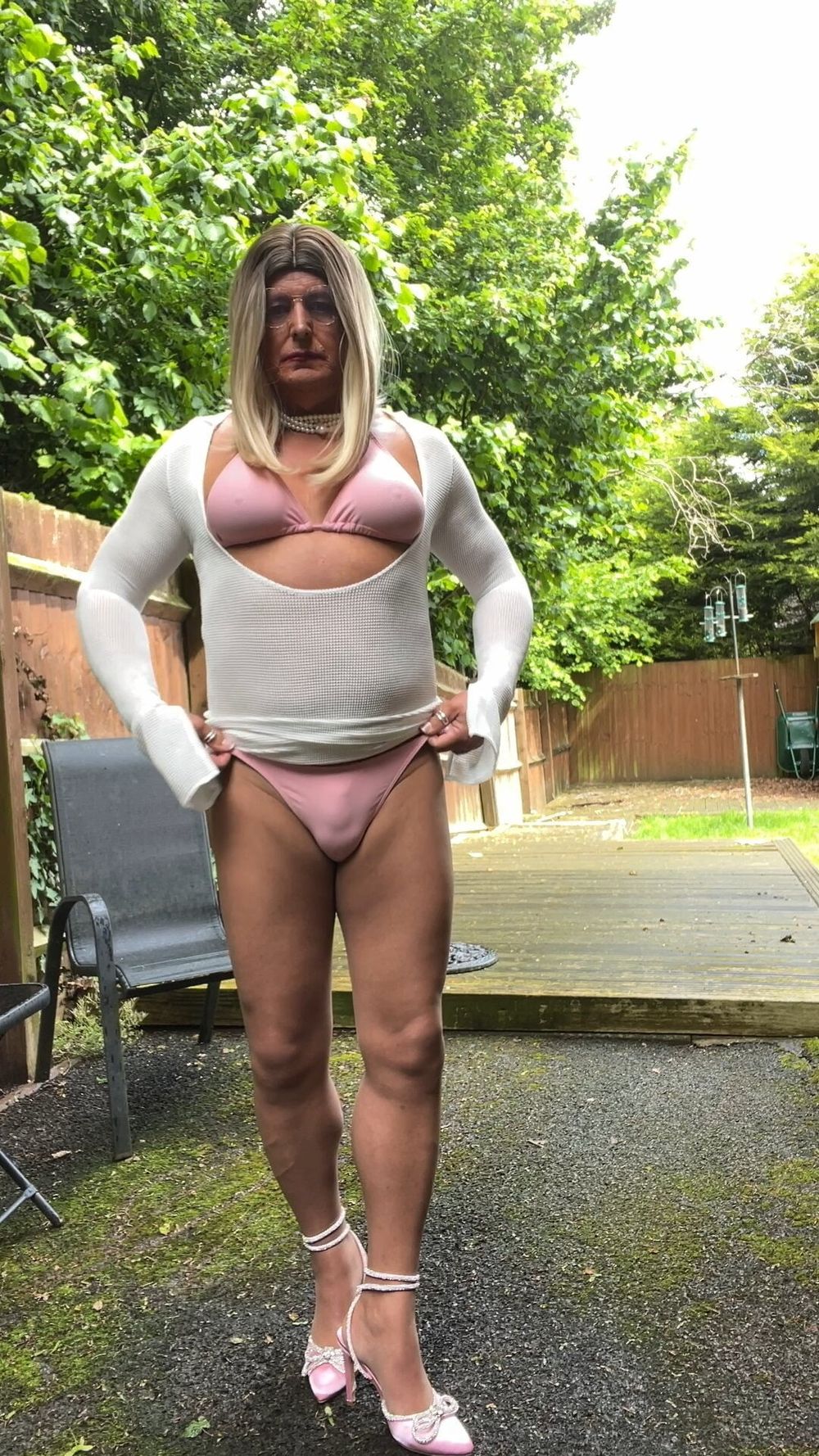 Amateur Crossdresser Kellycd2022 sexy milf in pink bikini #58