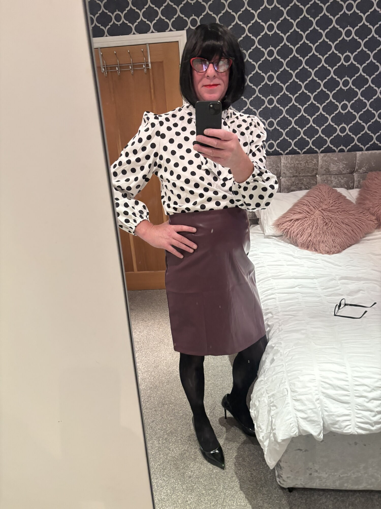 New pvc skirt and blouse  #11
