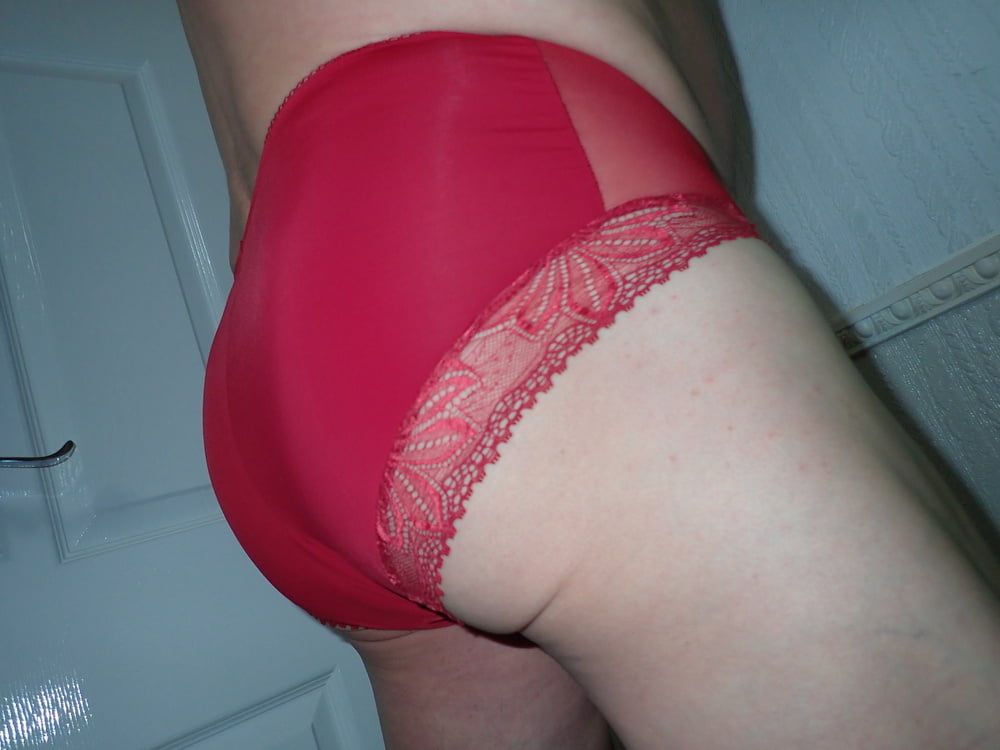 close up cock and me in my wifes panties #13