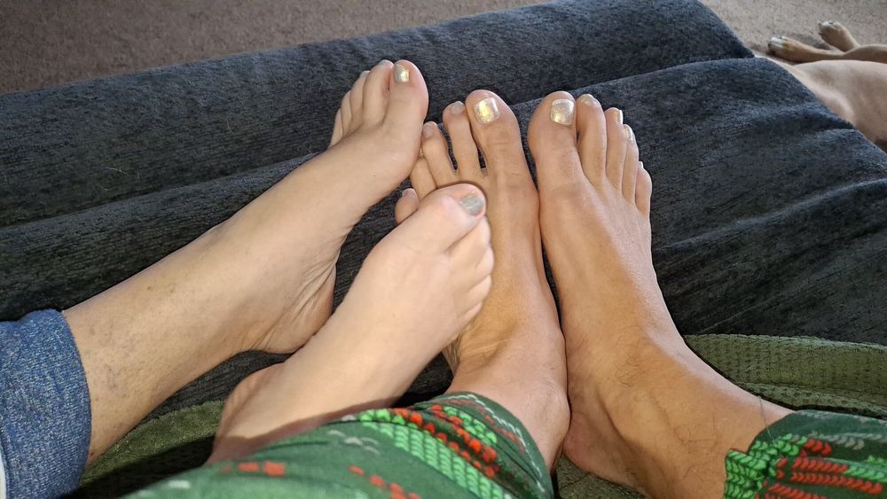 Barefoot footsie before sex