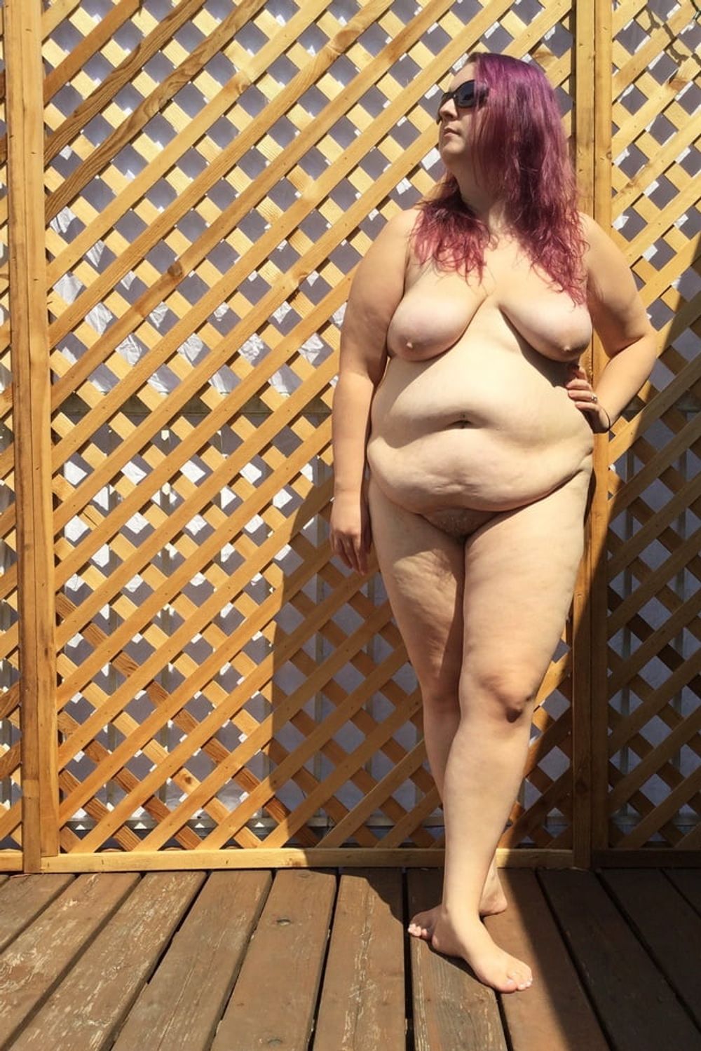 Cute young BBW nude outside #4