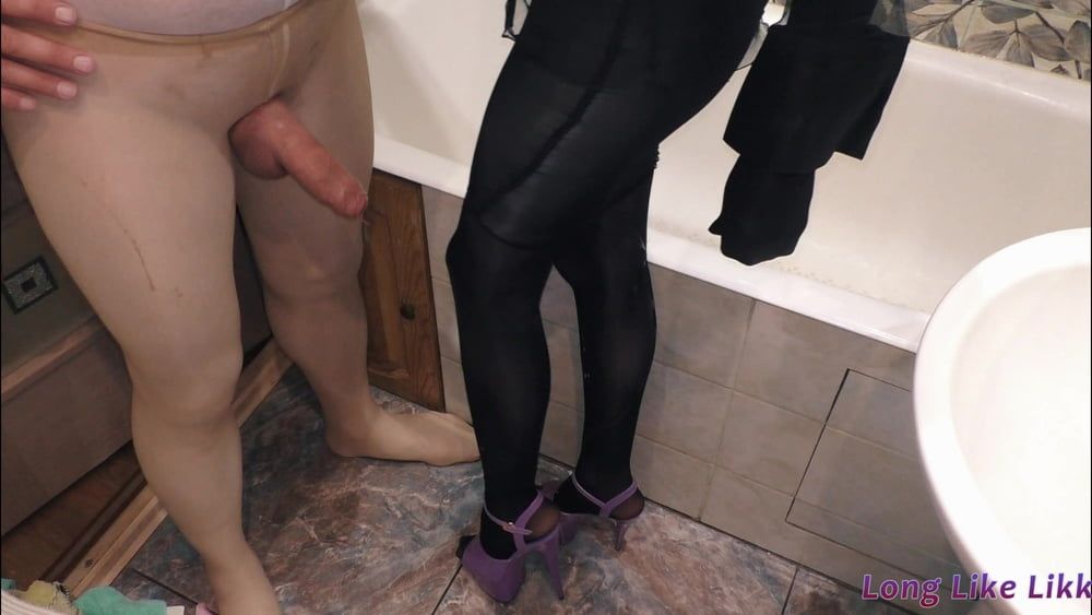 Mega cumshot on black skirt  #50