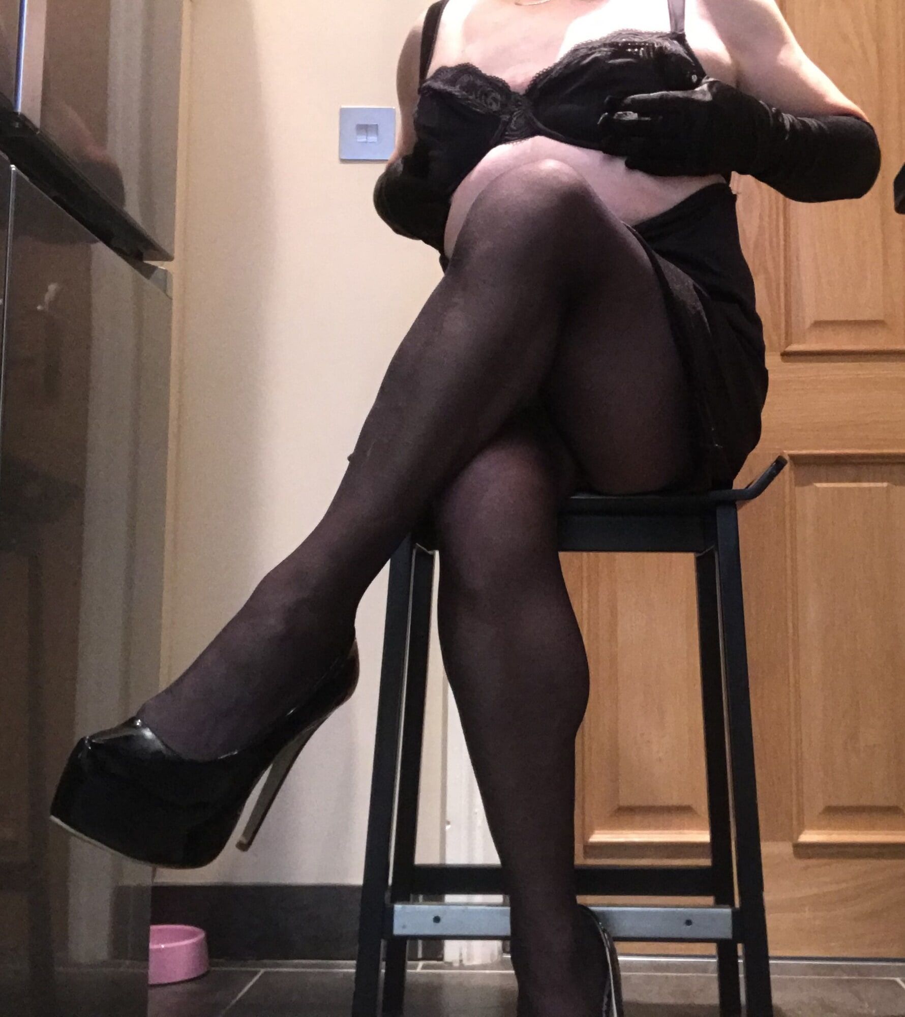 sexy slut in sheer black tights #3