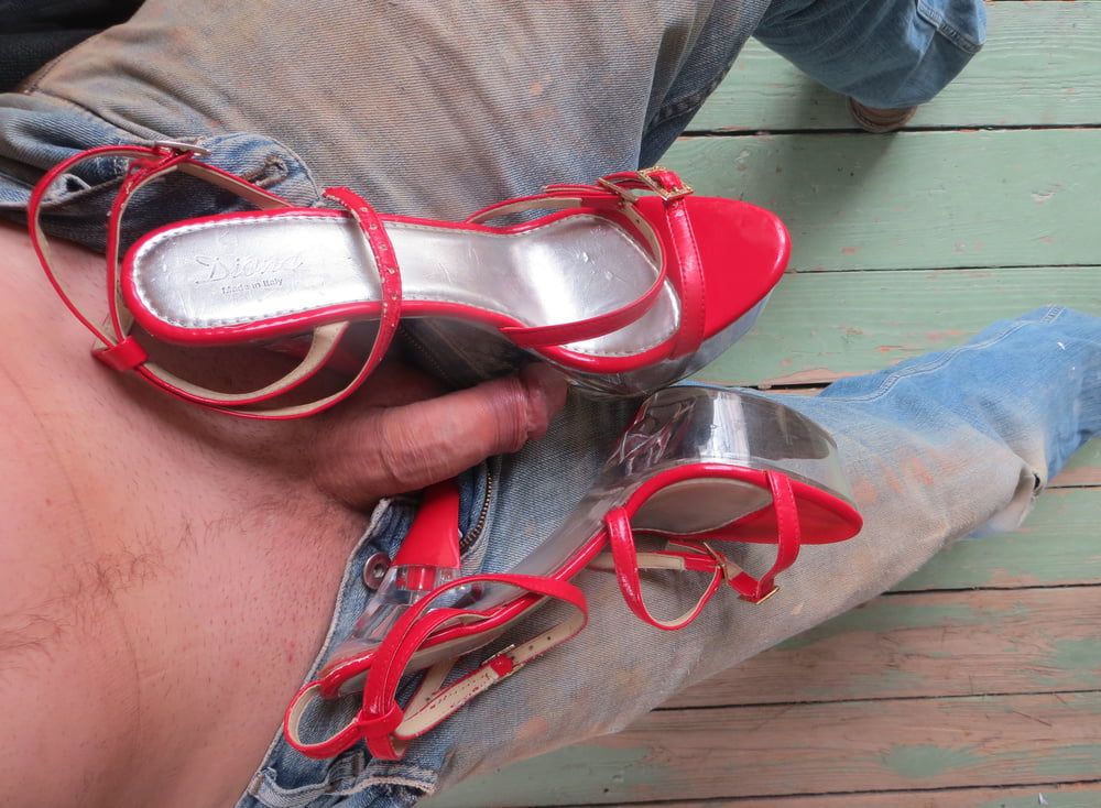 red platform sandals  #3