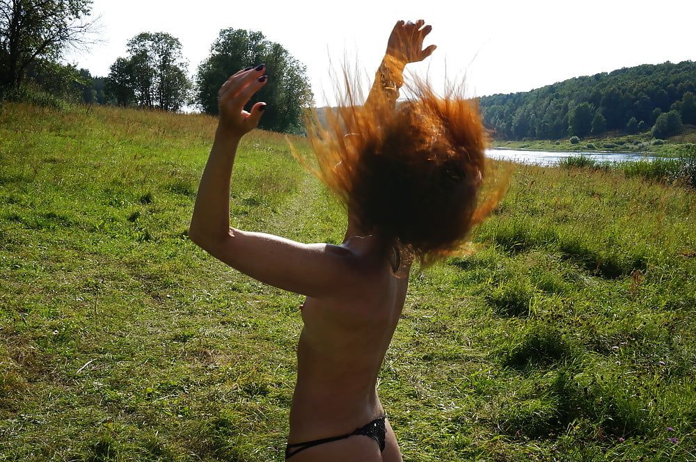 Redhair on Volga-river beach #7