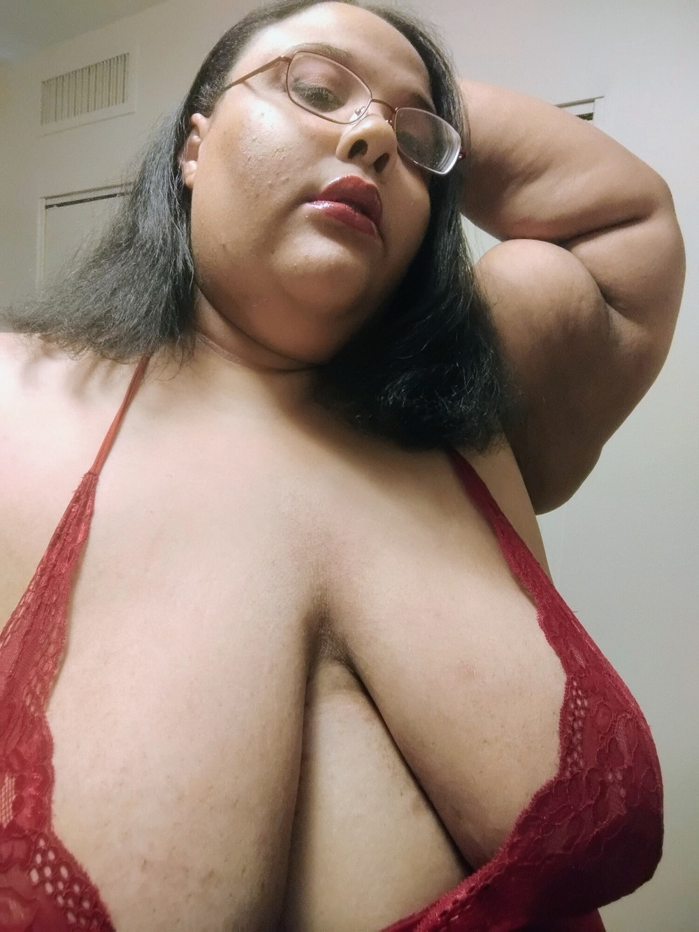 Fat slut in red lingerie #3
