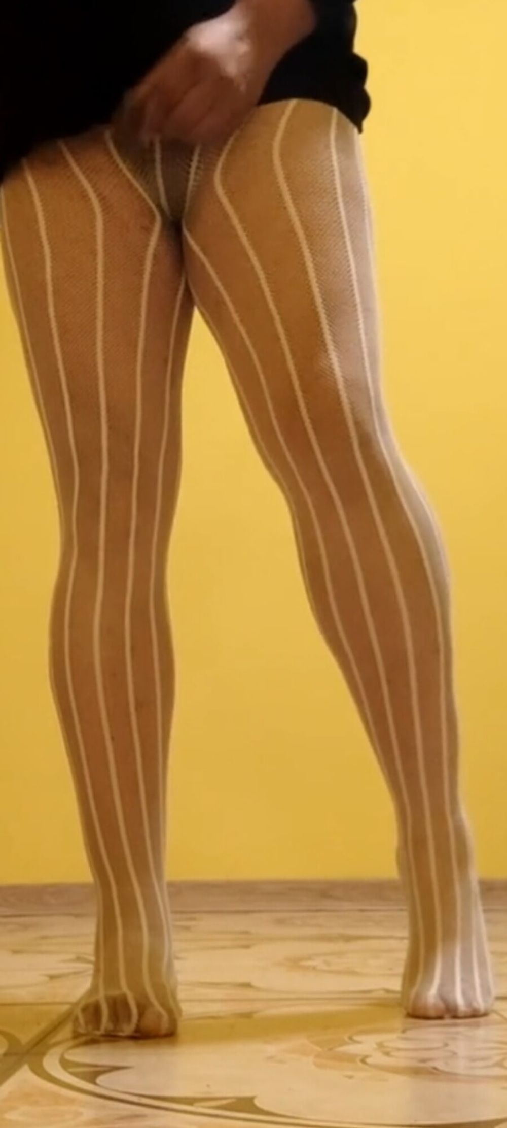 White sexy pantyhose on my legs #11