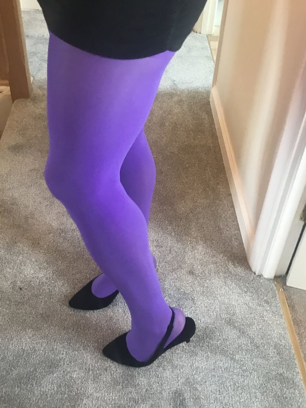 Wearing Purple tights pantyhose #54