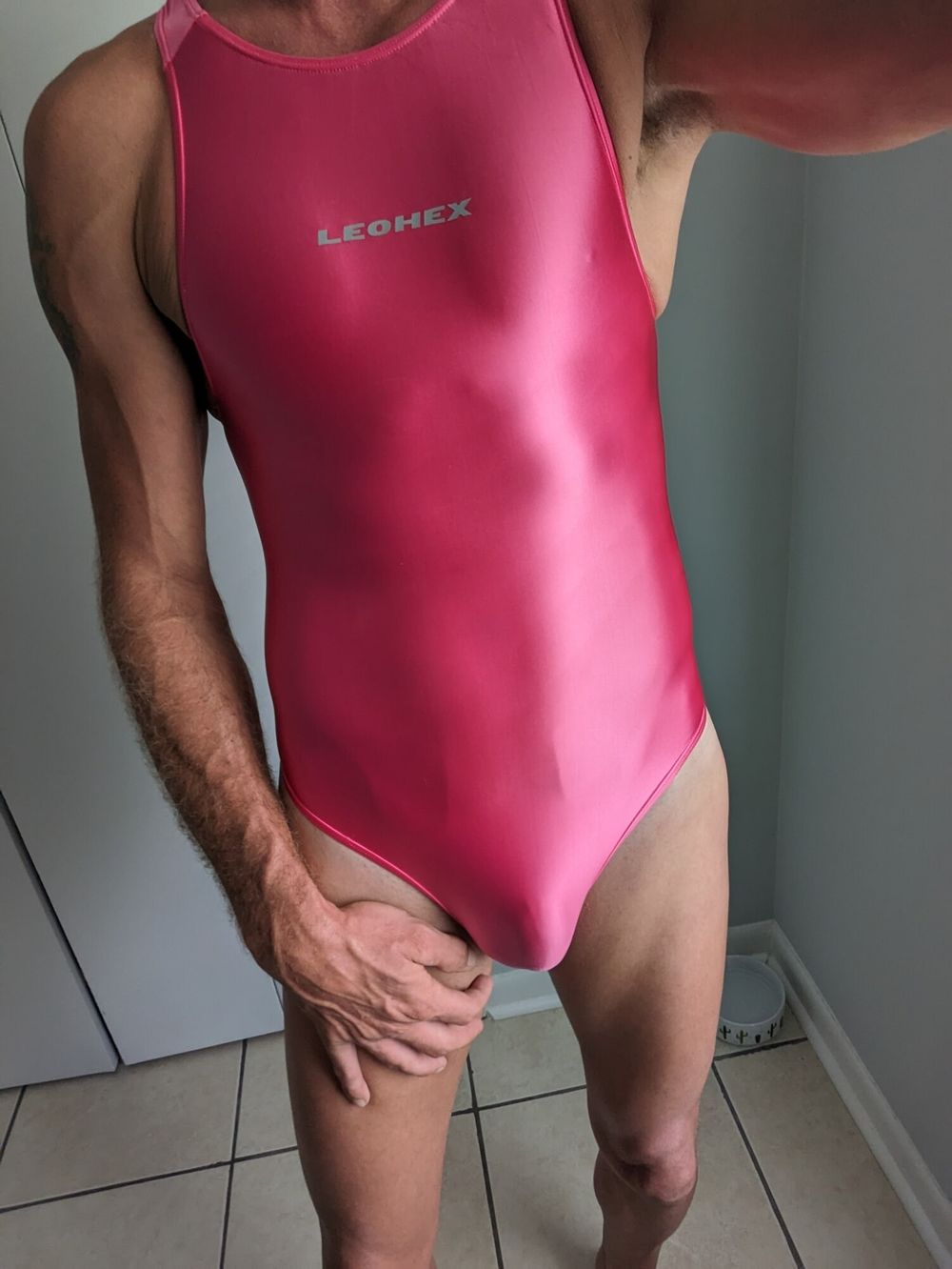 Hot pink sissy one-piece swimsuit #5