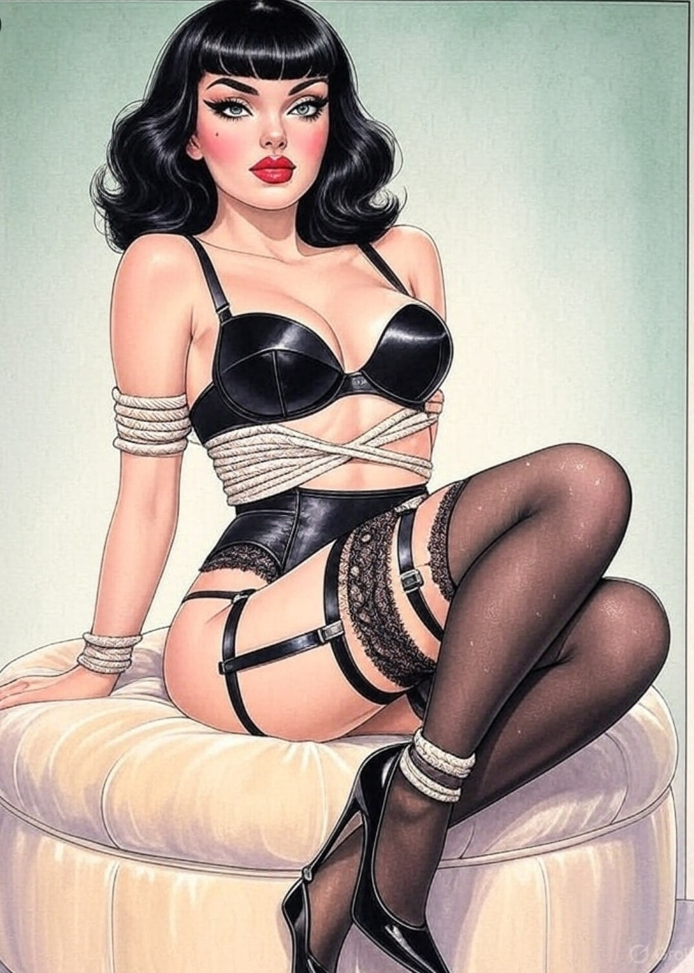 Pixwhores Experimental: Black Stockings & Bound #6