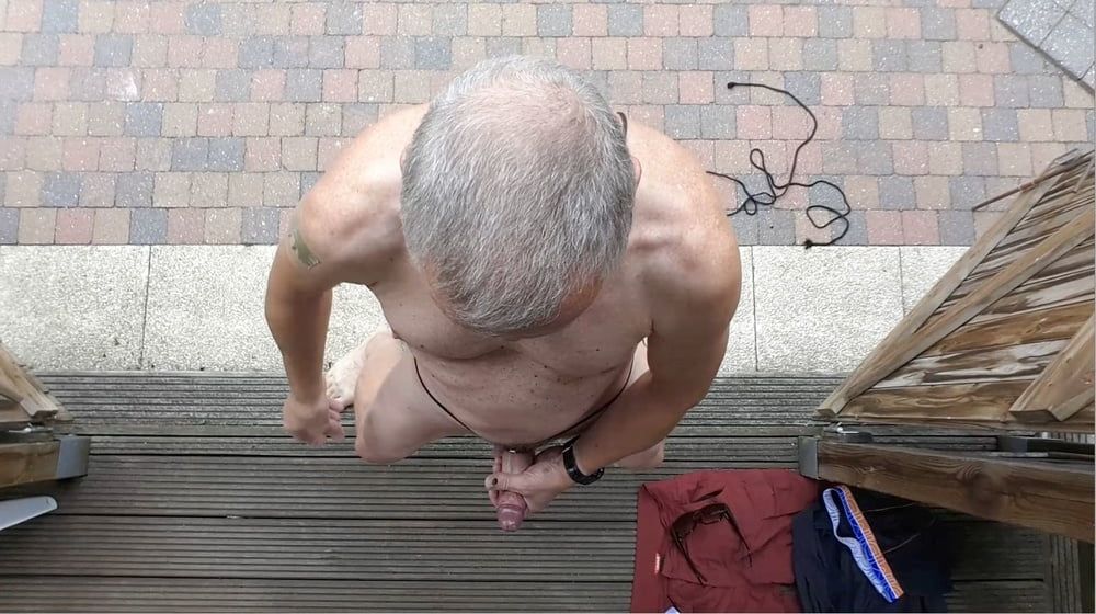 public outdoor exhibitionist bondage jerking show #34