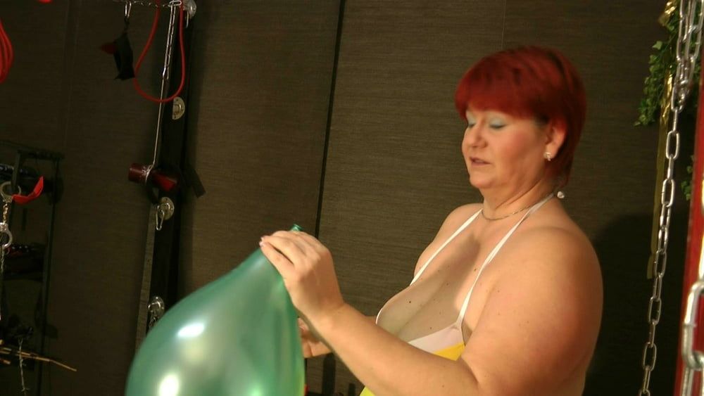 Balloon fun in a bathing suit #11