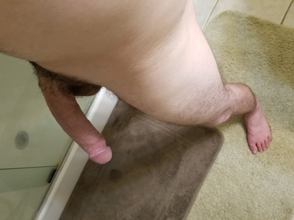 bathroom play with my long cock #9