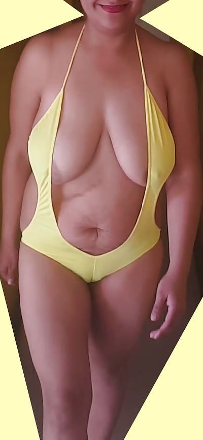 Monokini yellow, I love summer #4