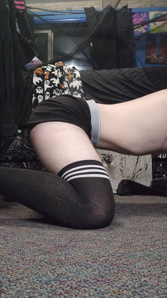 Trans Teen In Thigh Highs  #12