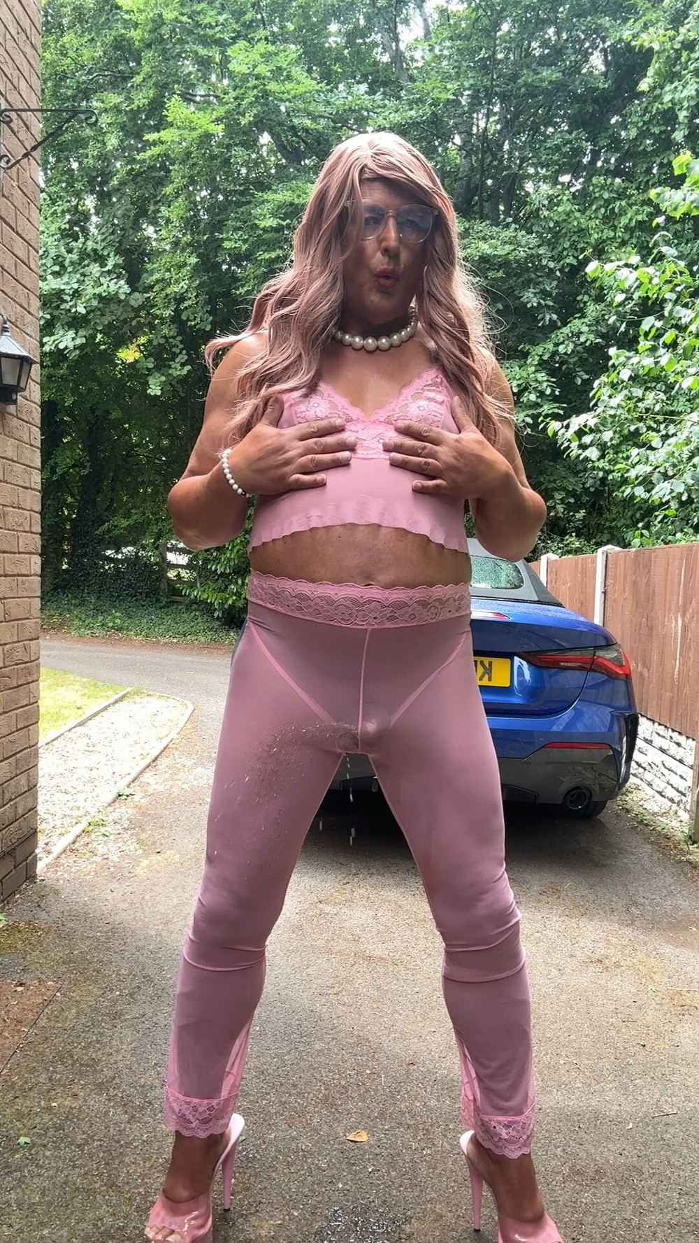 Sexy Crossdresser kellycd2022 in pink outfit and heels  #12