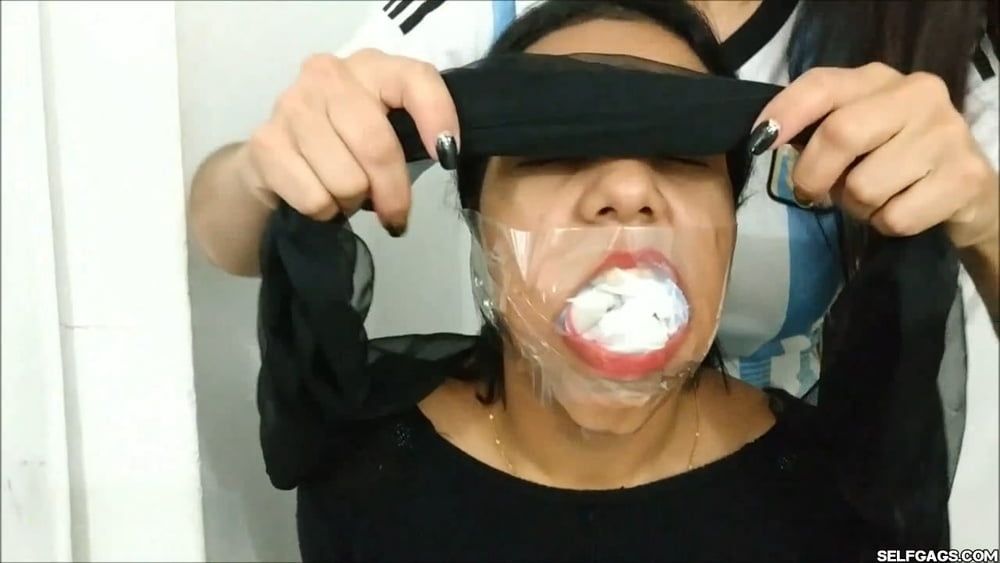 Gagged With 10 Socks And Clear Tape Gag - Selfgags #27