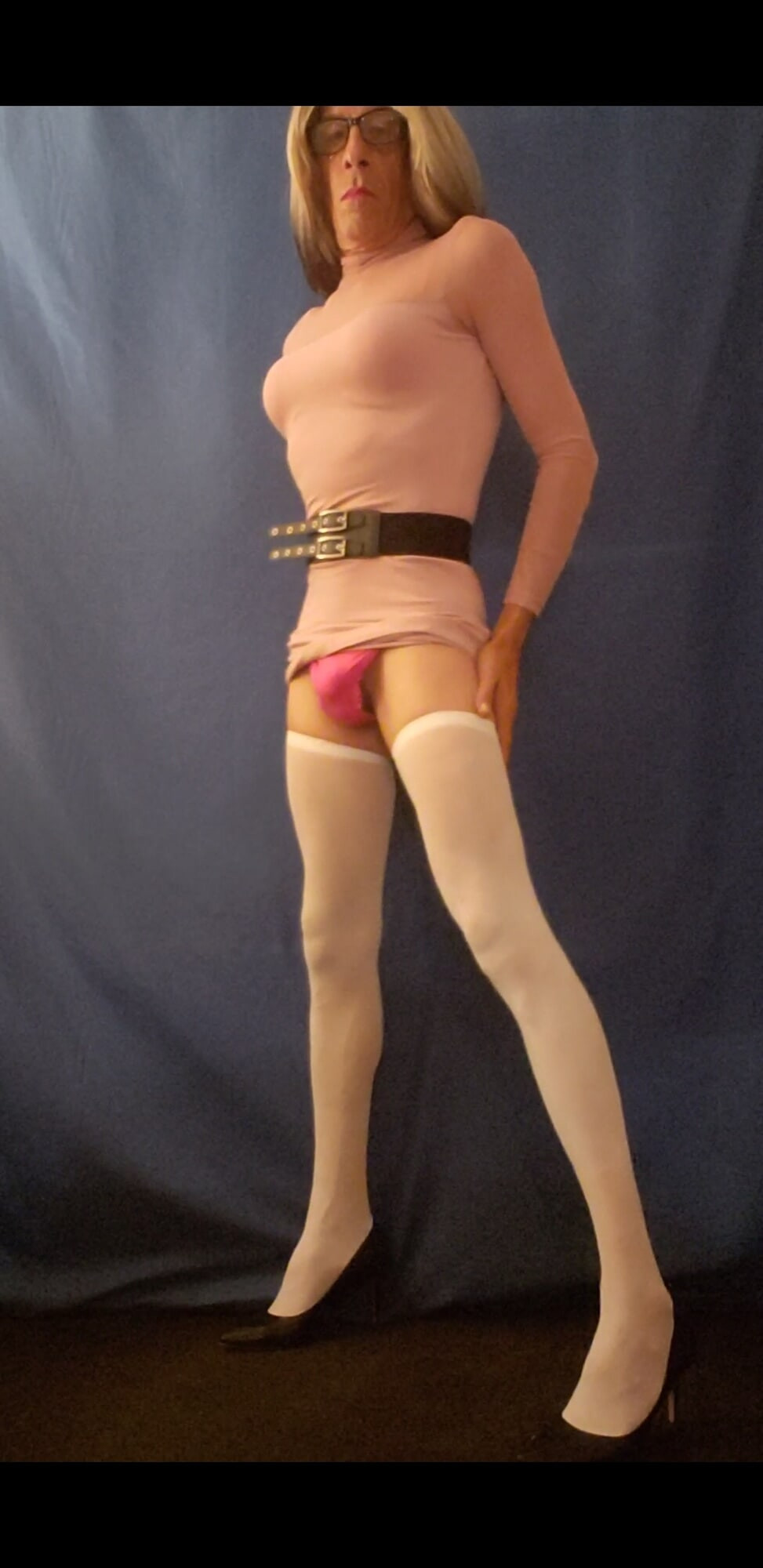 Sandy takes 2 cocks in in purple dress #8